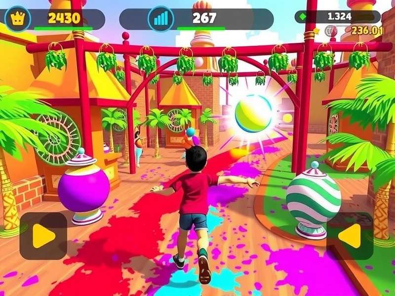 Papri Hyper Runner festival special event with colorful Holi-themed visuals